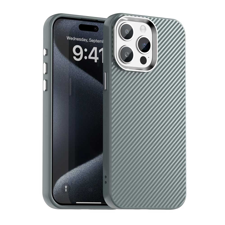 

For iPhone 15 Pro Max Carbon Fiber Series IMD Phone Case(Grey)