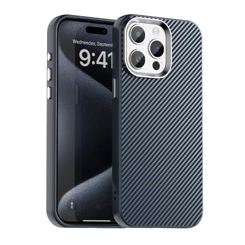 

For iPhone 15 Pro Carbon Fiber Series IMD Phone Case(Blue)