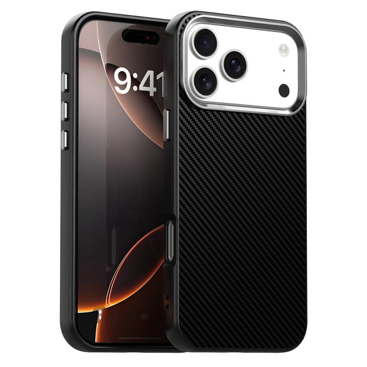

For iPhone 17 Pro Max Carbon Fiber Series IMD Phone Case(Black)
