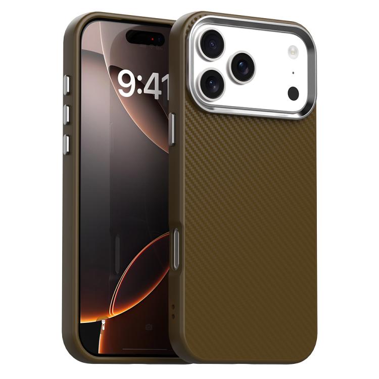 

For iPhone 17 Pro Max Carbon Fiber Series IMD Phone Case(Brown)