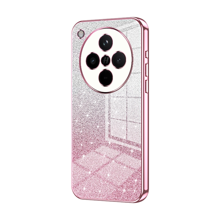 

For OPPO Find X8 Gradient Glitter Powder Electroplated Phone Case(Pink)