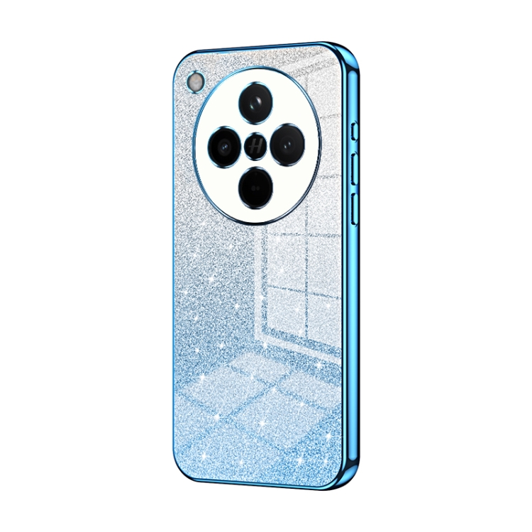 

For OPPO Find X8 Gradient Glitter Powder Electroplated Phone Case(Blue)