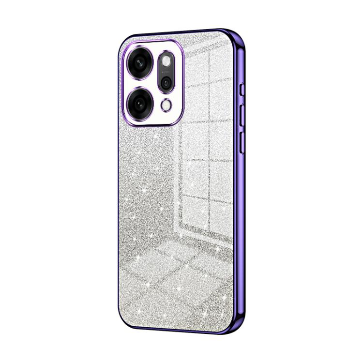 For OPPO Reno14 Pro 5G Global Gradient Glitter Powder Electroplated Phone Case(Purple)