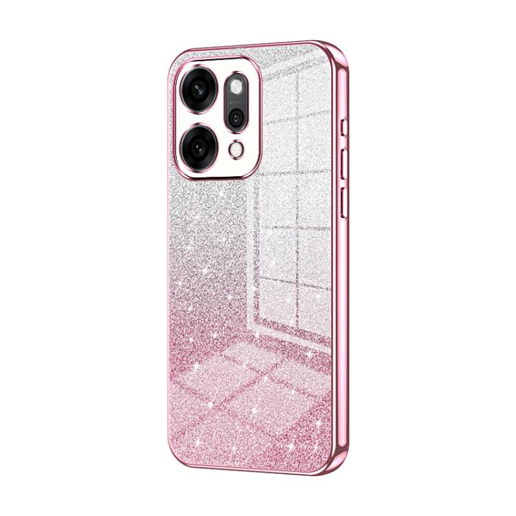 

For OPPO Reno14 Pro 5G Global Gradient Glitter Powder Electroplated Phone Case(Pink)