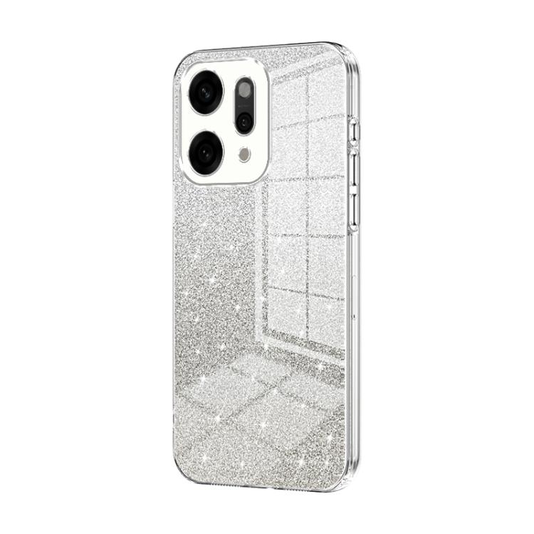 

For OPPO Reno14 Pro 5G Global Gradient Glitter Powder Electroplated Phone Case(Transparent)