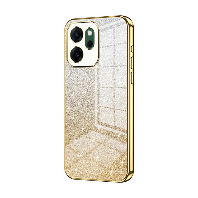 

For OPPO Reno14 F 5G Global Gradient Glitter Powder Electroplated Phone Case(Gold)