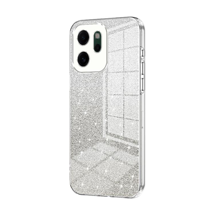 

For OPPO Reno14 F 5G Global Gradient Glitter Powder Electroplated Phone Case(Transparent)