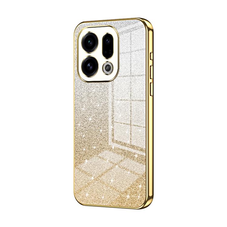 

For OPPO Find X9 Gradient Glitter Powder Electroplated Phone Case(Gold)