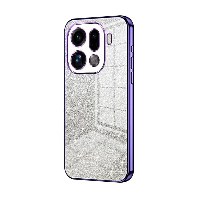 

For OPPO Find X9 Pro Gradient Glitter Powder Electroplated Phone Case(Purple)