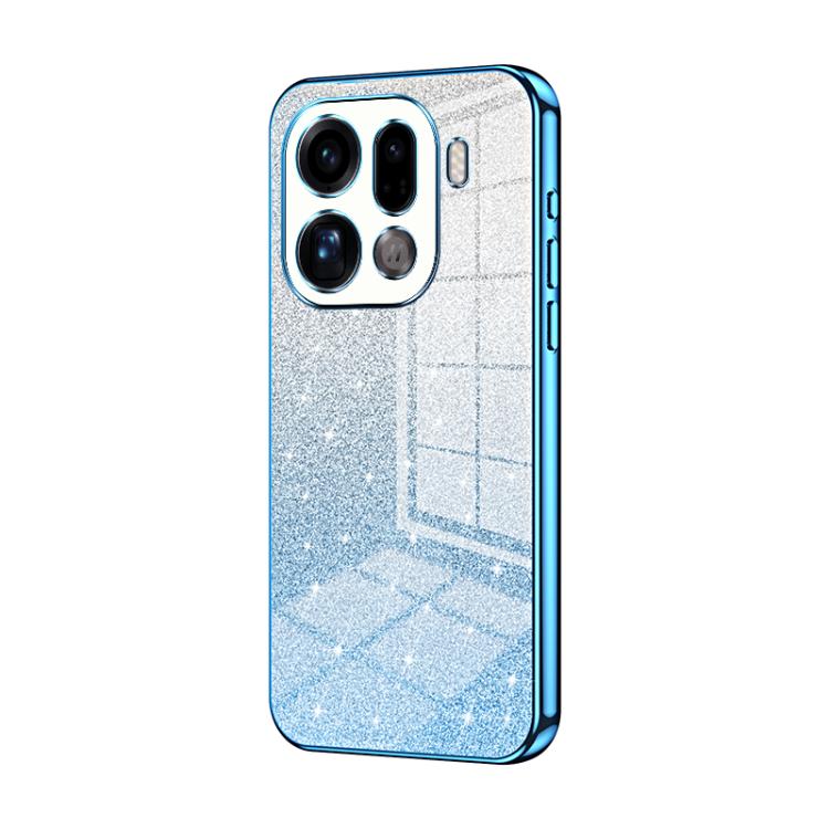 

For OPPO Find X9 Pro Gradient Glitter Powder Electroplated Phone Case(Blue)
