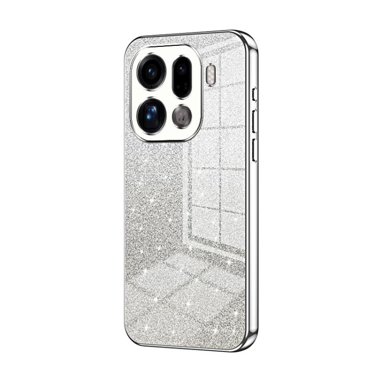 

For OPPO Find X9 Pro Gradient Glitter Powder Electroplated Phone Case(Silver)