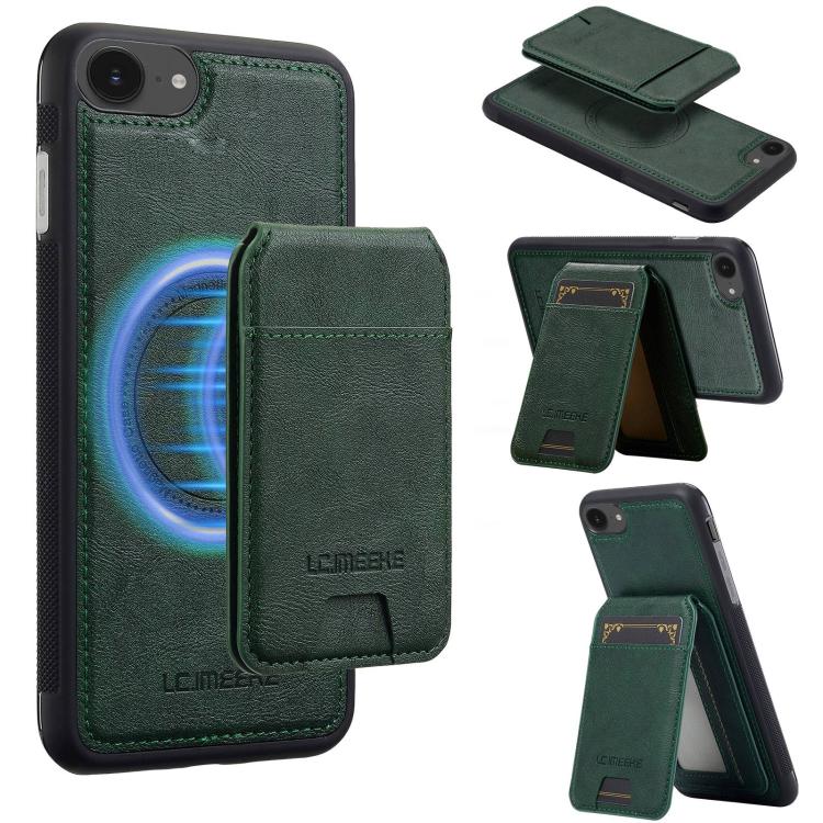 

For iPhone 16e LC.IMEEKE L3 Series Detachable RFID Card Bag Magsafe Phone Case(Green)