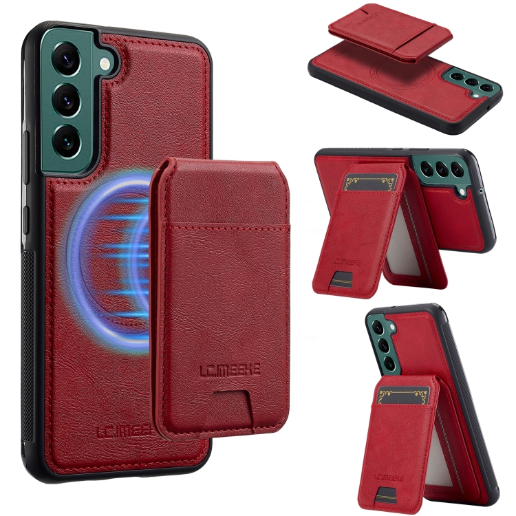 

For Samsung Galaxy S20 FE LC.IMEEKE L3 Series Detachable RFID Card Bag Magsafe Phone Case(Red)