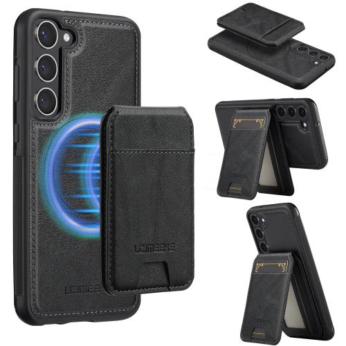 

For Samsung Galaxy S25+ 5G LC.IMEEKE L3 Series Detachable RFID Card Bag Magsafe Phone Case(Black)
