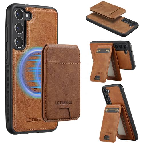 

For Samsung Galaxy S25+ 5G LC.IMEEKE L3 Series Detachable RFID Card Bag Magsafe Phone Case(Brown)