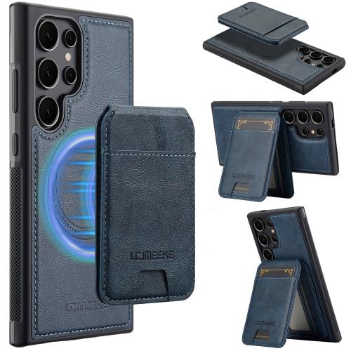 

For Samsung Galaxy S25 Ultra 5G LC.IMEEKE L3 Series Detachable RFID Card Bag Magsafe Phone Case(Blue)