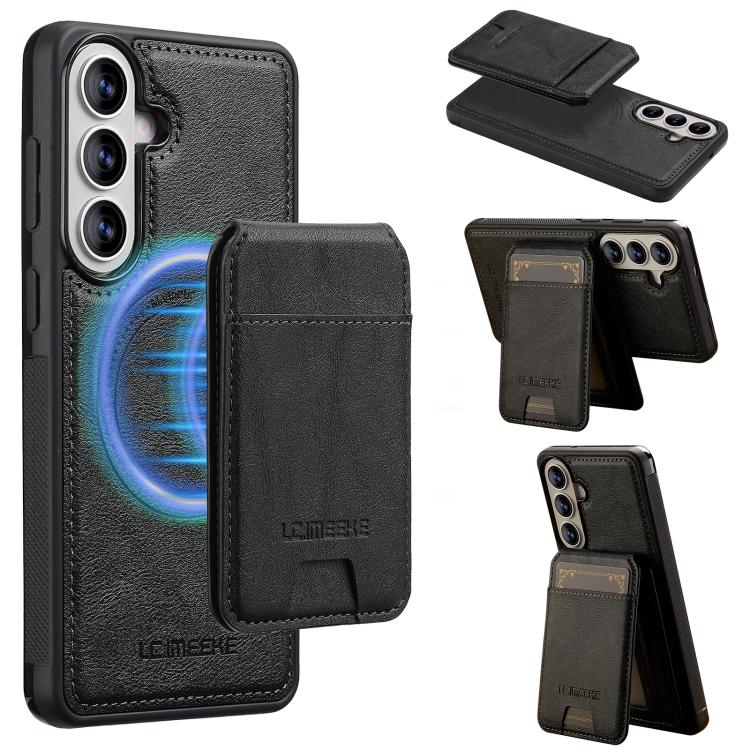 

For Samsung Galaxy S26+ 5G LC.IMEEKE L3 Series Detachable RFID Card Bag Magsafe Phone Case(Black)