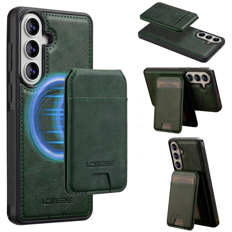 For Samsung Galaxy S26+ 5G LC.IMEEKE L3 Series Detachable RFID Card Bag Magsafe Phone Case(Green)