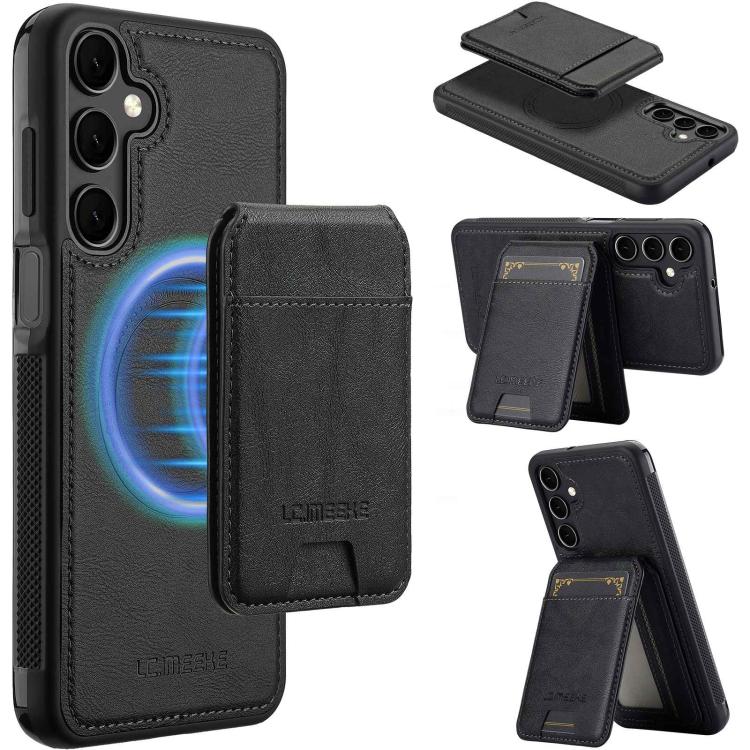 For Galaxy A18 5G/A18 4G LC.IMEEKE L3 Series Detachable RFID Card Bag Magsafe Phone Case(Black)