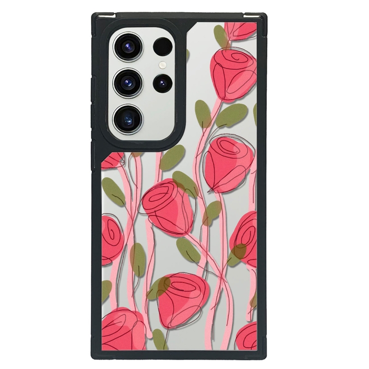 

For Samsung Galaxy S22 Ultra 5G Creative Art Pattern Full Coverage Phone Case(Tulip Camellia C)