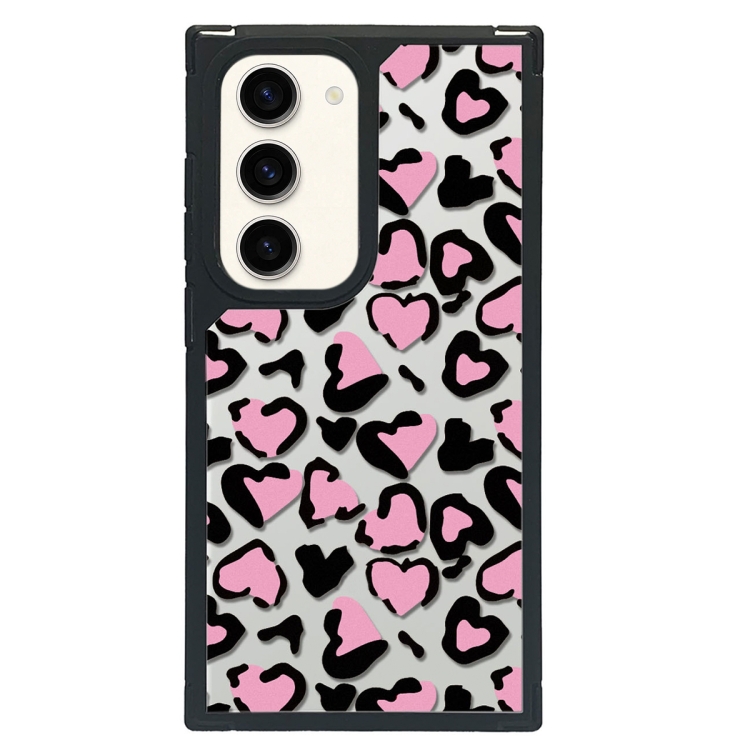 

For Samsung Galaxy S22+ 5G Creative Art Pattern Full Coverage Phone Case(Black Pink Leopard B)