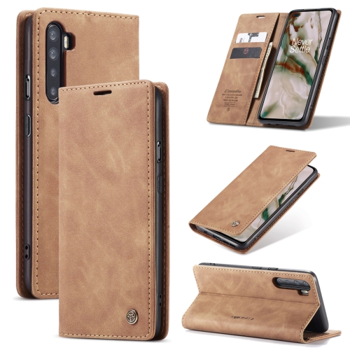 

For OnePlus Nord CaseMe-013 Multifunctional Retro Frosted Horizontal Flip Leather Case with Card Slot & Holder & Wallet(Brown)