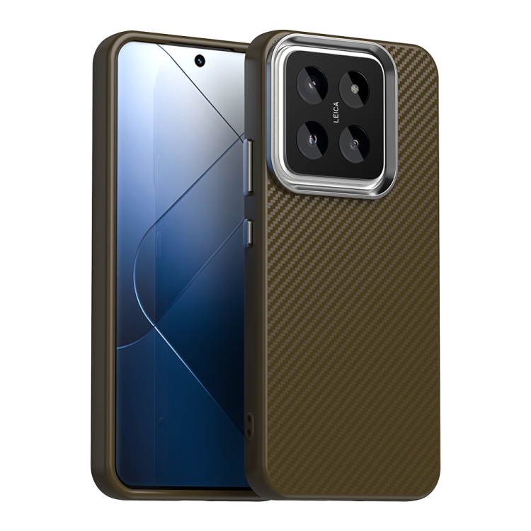 

For Xiaomi 14 Pro Carbon Fiber Series IMD Phone Case(Brown)