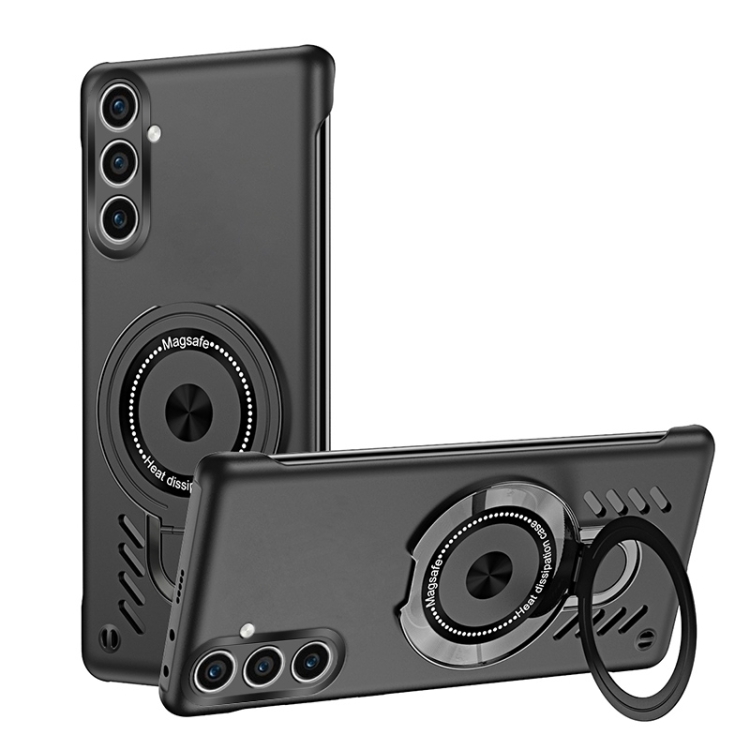 For Samsung Galaxy S24+ 5G Ice Sense Series Graphene Cooling MagSafe Holder Phone Case(Black)