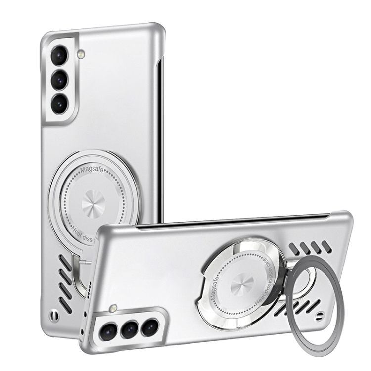 For Samsung Galaxy S21+ 5G Ice Sense Series Graphene Cooling MagSafe Holder Phone Case(Silver)