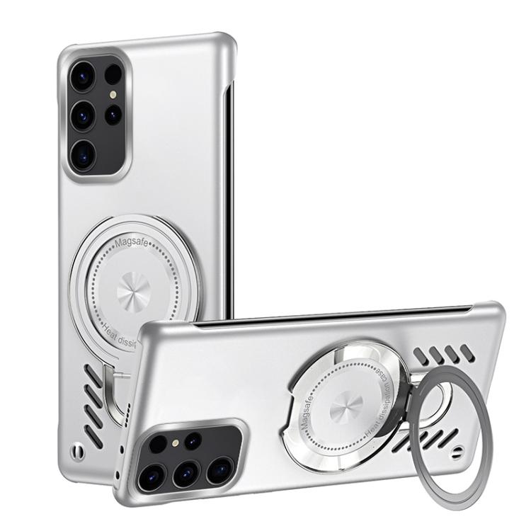 For Samsung Galaxy S25 Ultra 5G Ice Sense Series Graphene Cooling MagSafe Holder Phone Case(Silver)