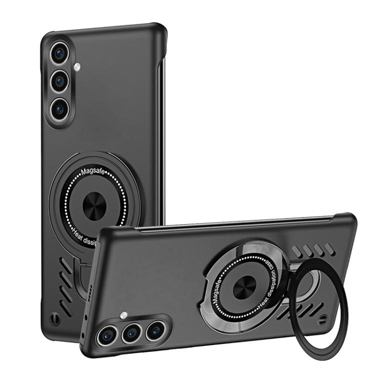 For Samsung Galaxy S26 5G Ice Sense Series Graphene Cooling MagSafe Holder Phone Case(Black)