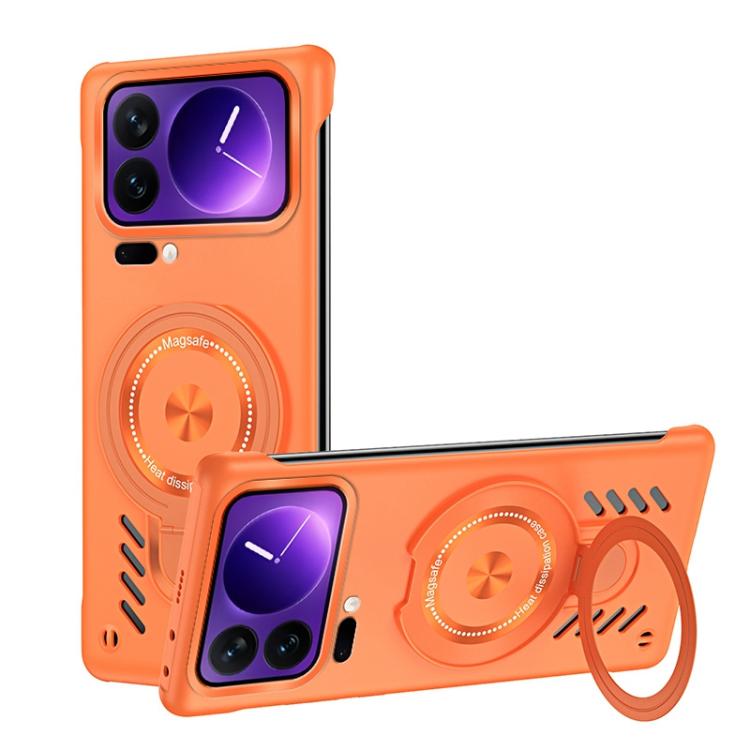 

For Xiaomi 17 Pro Ice Sense Series Graphene Cooling MagSafe Holder Phone Case(Orange)