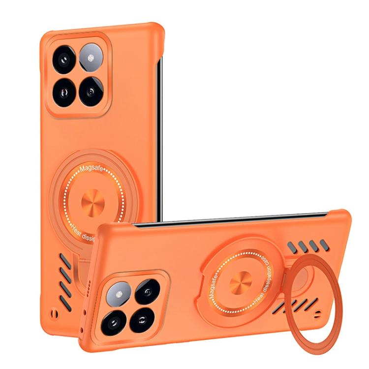 

For Xiaomi 17 Ice Sense Series Graphene Cooling MagSafe Holder Phone Case(Orange)