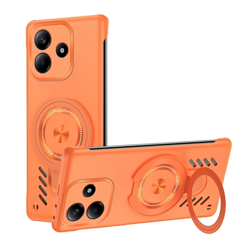 

For Redmi Note 14 5G Ice Sense Series Graphene Cooling MagSafe Holder Phone Case(Orange)