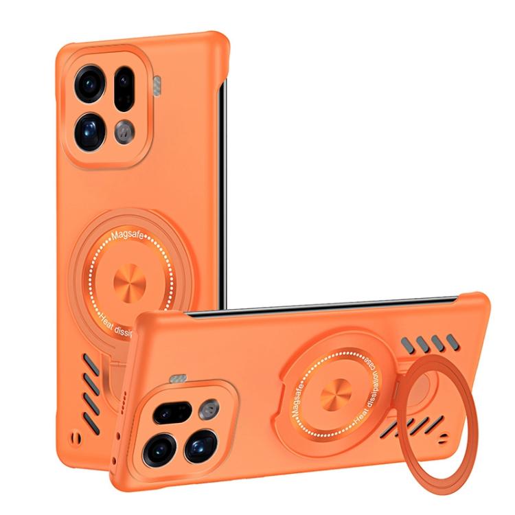 

For OPPO Find X9 Pro Ice Sense Series Graphene Cooling MagSafe Holder Phone Case(Orange)