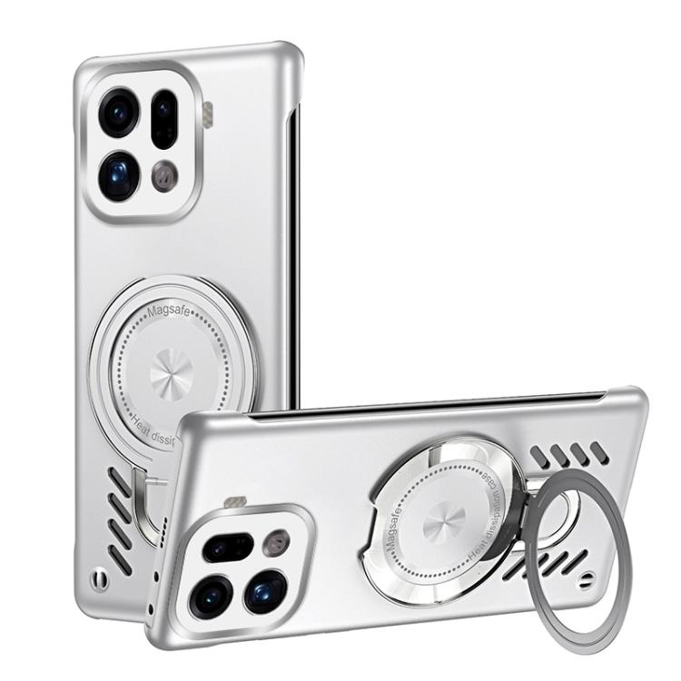 

For OPPO Find X9 Pro Ice Sense Series Graphene Cooling MagSafe Holder Phone Case(Silver)