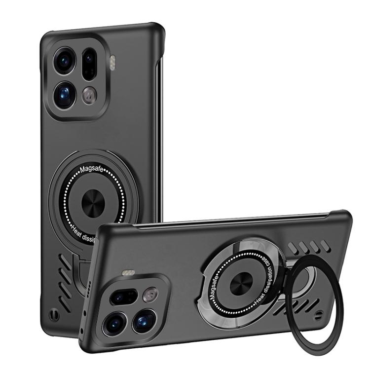 

For OPPO Find X9 Pro Ice Sense Series Graphene Cooling MagSafe Holder Phone Case(Black)