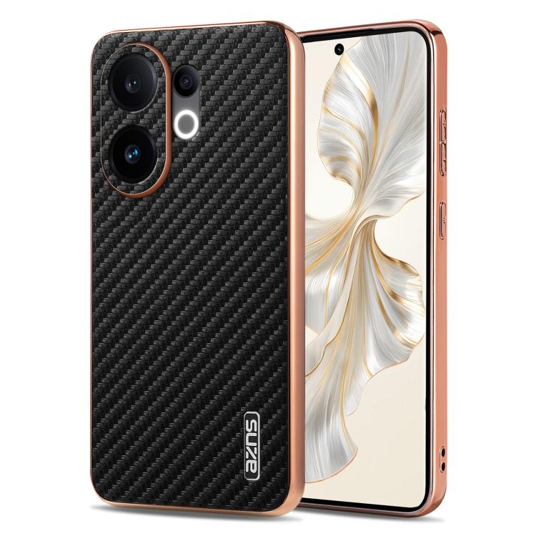 

For vivo S30 AZNS Electroplated Edge Carbon Fiber Texture Phone Case(Black)