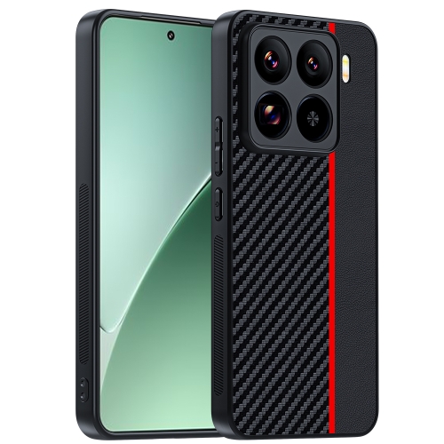 

For Xiaomi 15 Ultra-thin Carbon Fiber Texture Printing Phone Case(Black Red)