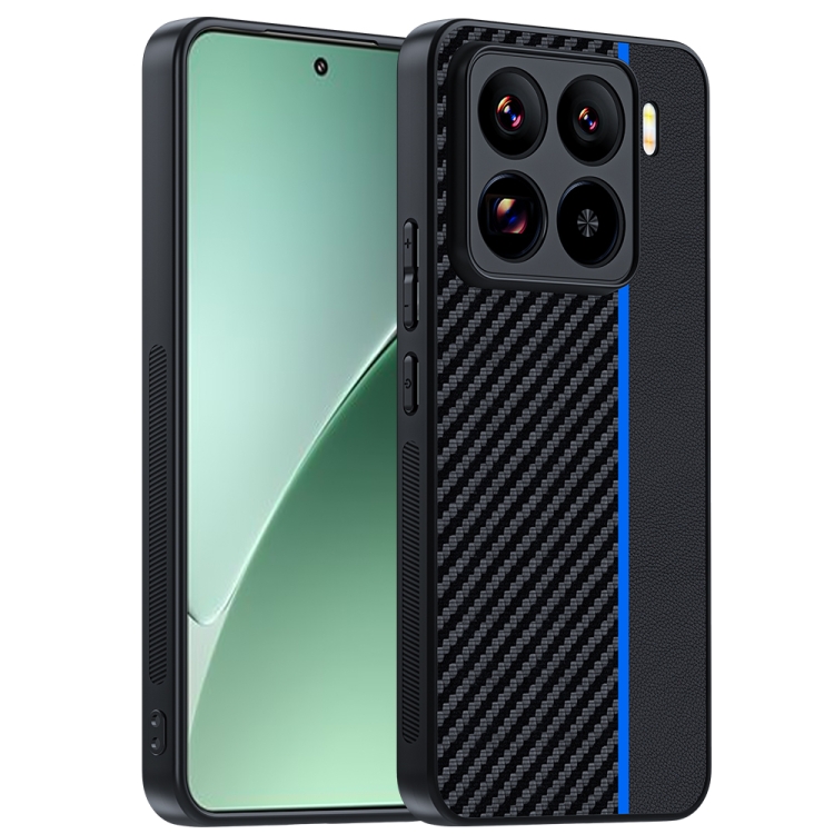 

For Xiaomi 15 Ultra-thin Carbon Fiber Texture Printing Phone Case(Black Blue)