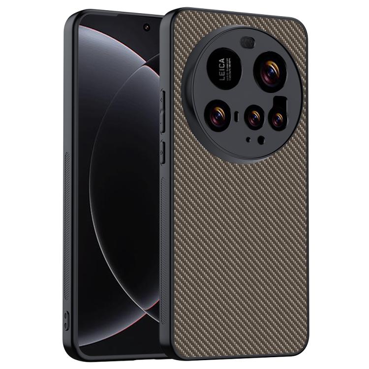 

For Xiaomi 15 Ultra Ultra-thin Carbon Fiber Texture Printing Phone Case(Gold)