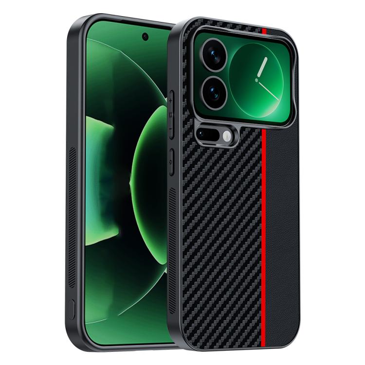 

For Xiaomi 17 Pro Ultra-thin Carbon Fiber Texture Printing Phone Case(Black Red)