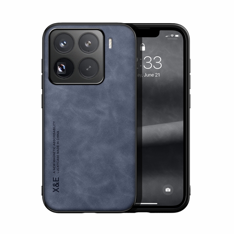

For Xiaomi 15 Pro Skin Feel Magnetic Leather Back Phone Case(Blue)