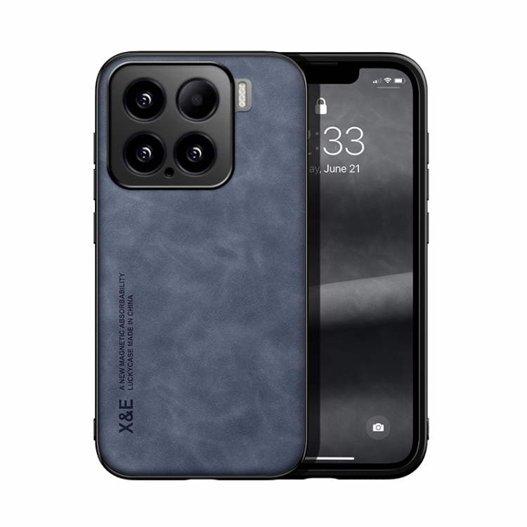 

For Xiaomi 15 Skin Feel Magnetic Leather Back Phone Case(Blue)