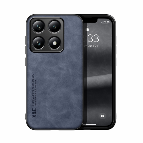 

For Xiaomi 14T Skin Feel Magnetic Leather Back Phone Case(Blue)