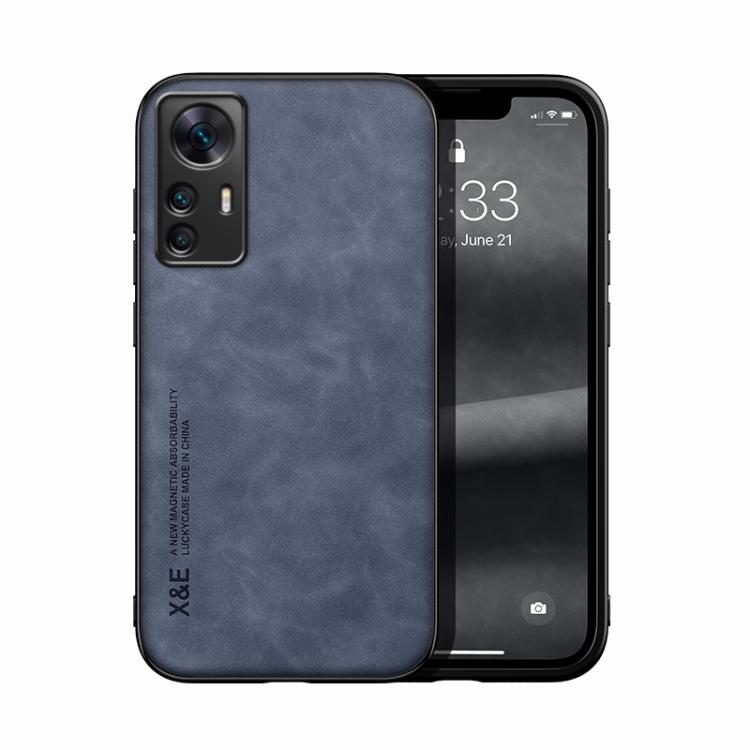 

For Xiaomi 12T Pro Skin Feel Magnetic Leather Back Phone Case(Blue)