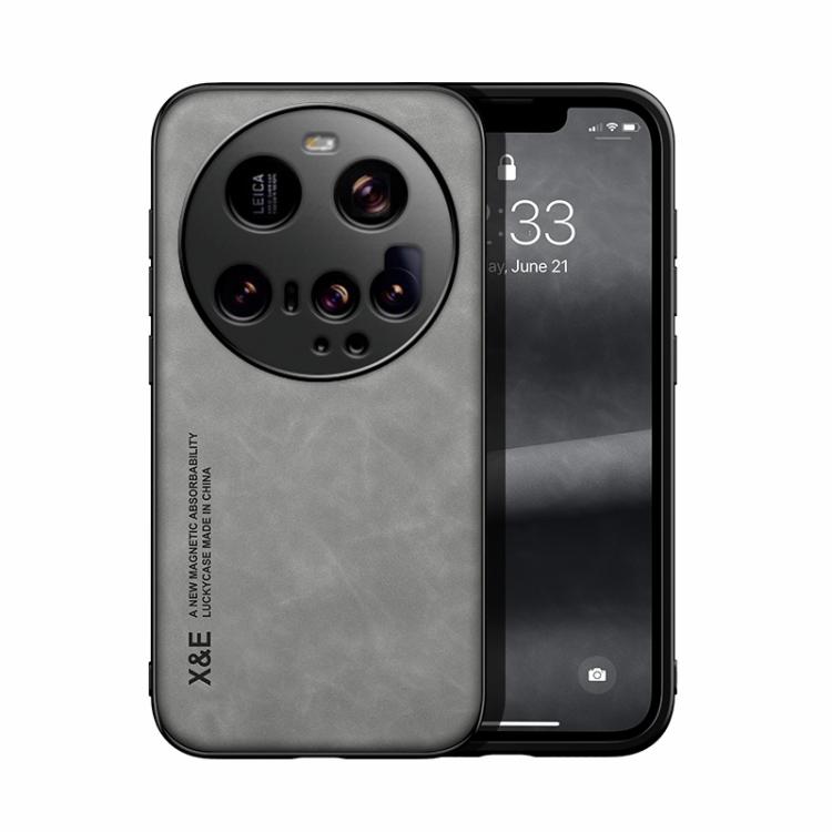 

For Xiaomi 15 Ultra Skin Feel Magnetic Leather Back Phone Case(Light Grey)