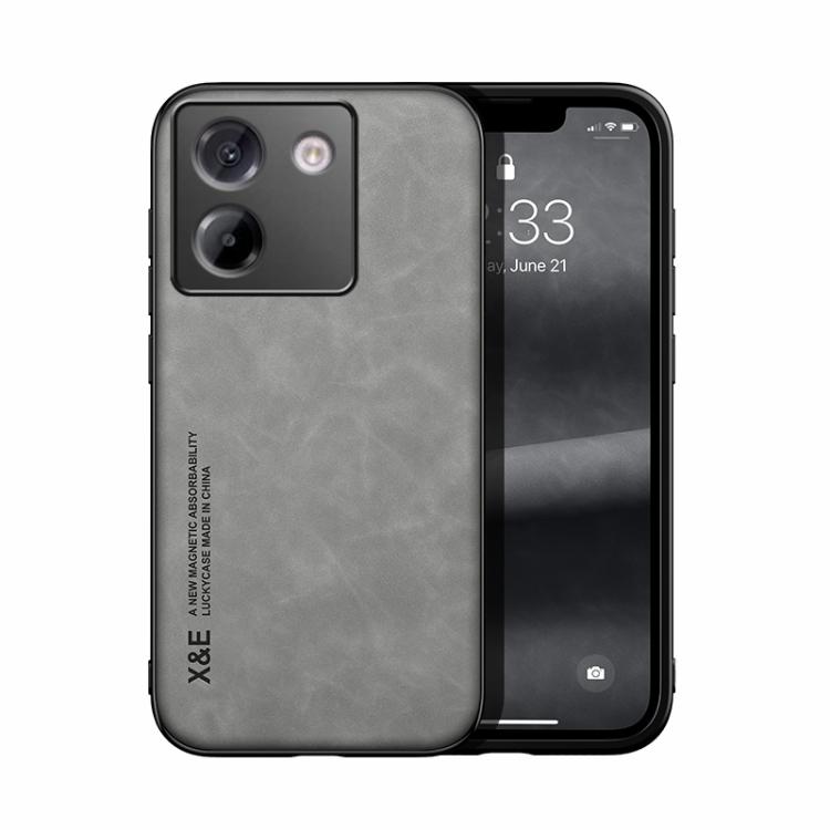 

For Xiaomi Poco M7 Pro 5G Skin Feel Magnetic Leather Back Phone Case(Light Grey)