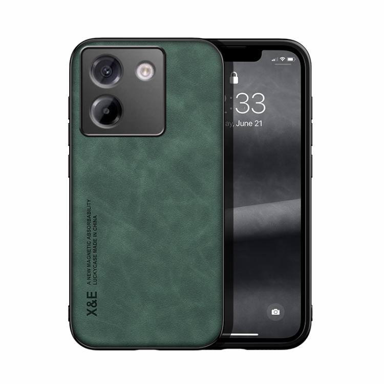 

For Xiaomi Poco M7 Pro 5G Skin Feel Magnetic Leather Back Phone Case(Green)