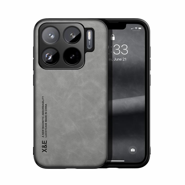 

For Xiaomi 15S Pro Skin Feel Magnetic Leather Back Phone Case(Light Grey)